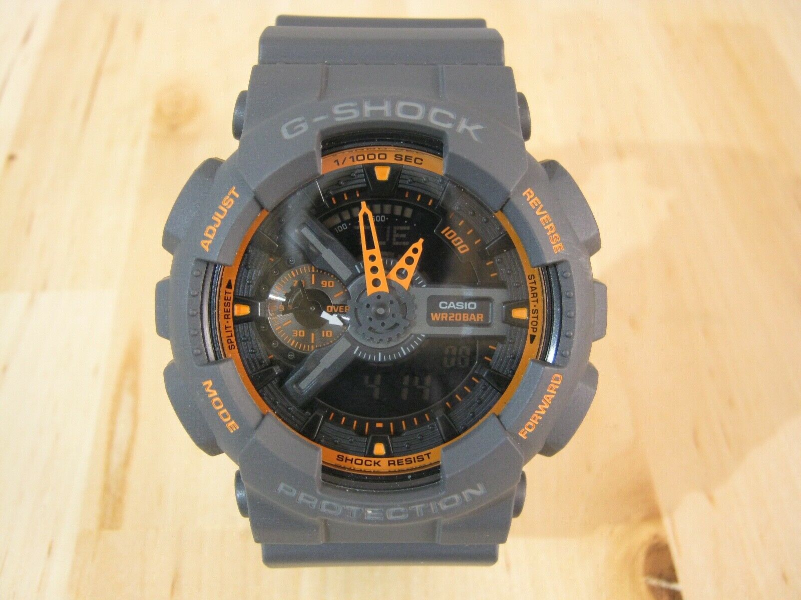 Casio G-shock 5146 GA-110TS analog-digital men watch grey orange 