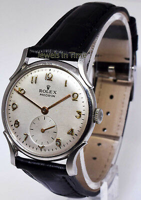 Rolex Vintage Precision 4542 Steel Watch 17J Fancy Lugs