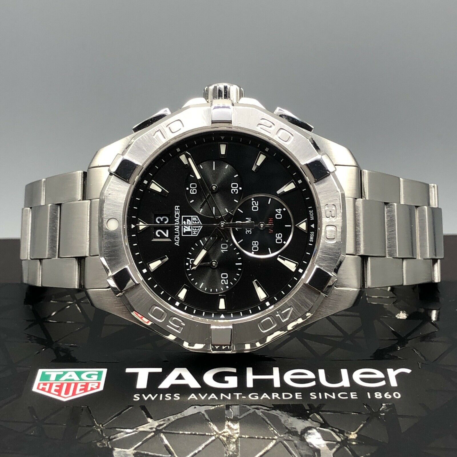 TAG HEUER AQUARACER CAY1110.BA0927 43mm Quartz Divers Watch Black ...