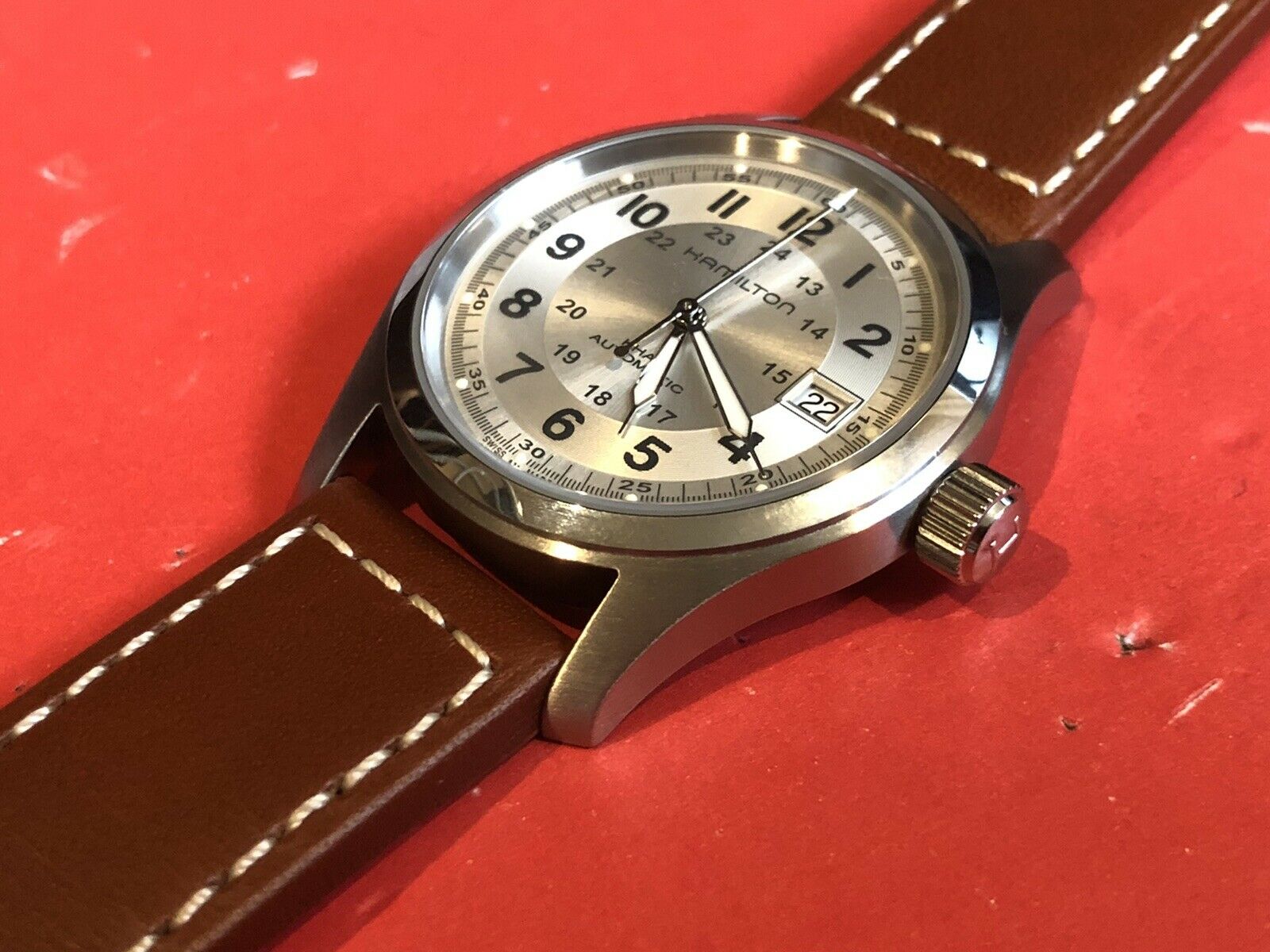 Hamilton Khaki Field Silver Dial Men's Automatic Watch H70455553 ...