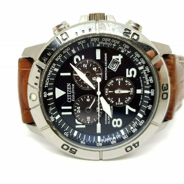 Men S Titanium Citizen Eco Drive Chronograph W R 20 Bar E812 S030471 Watch Watchcharts