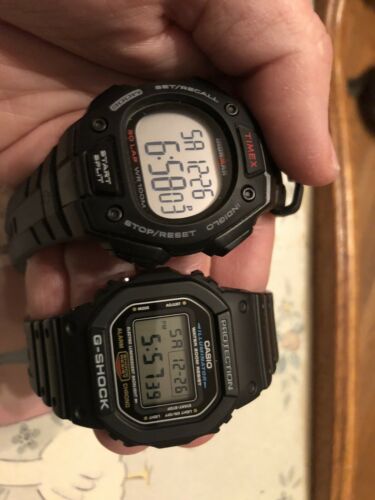 Casio G Shock And Timex Ironman Watch Lot DW 5600E T5K822 Gently