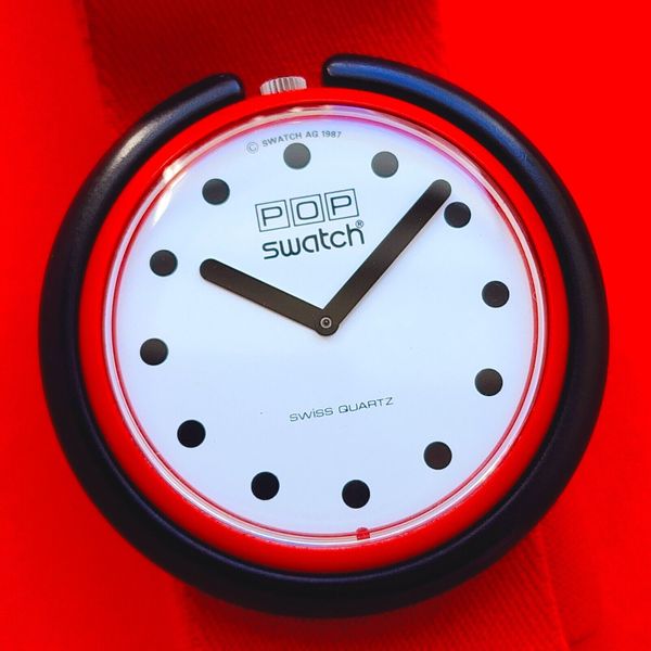 Swatch Pop Watch 1987 Fire Signal Model Red Oversize Vintage BR001