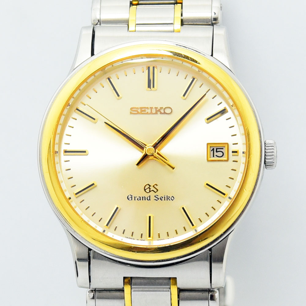 Seiko used men's SEIKO Grand Seiko 8J56-7000 SBGF014 quartz SS stainless  steel 18KT gold | WatchCharts Marketplace