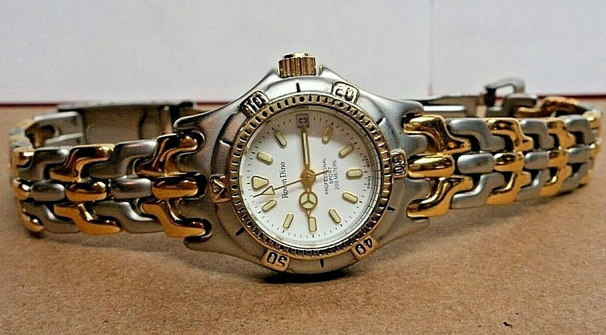 Vintage Roven Dino store Talon 8007 Two Tone Quartz Mens Watch