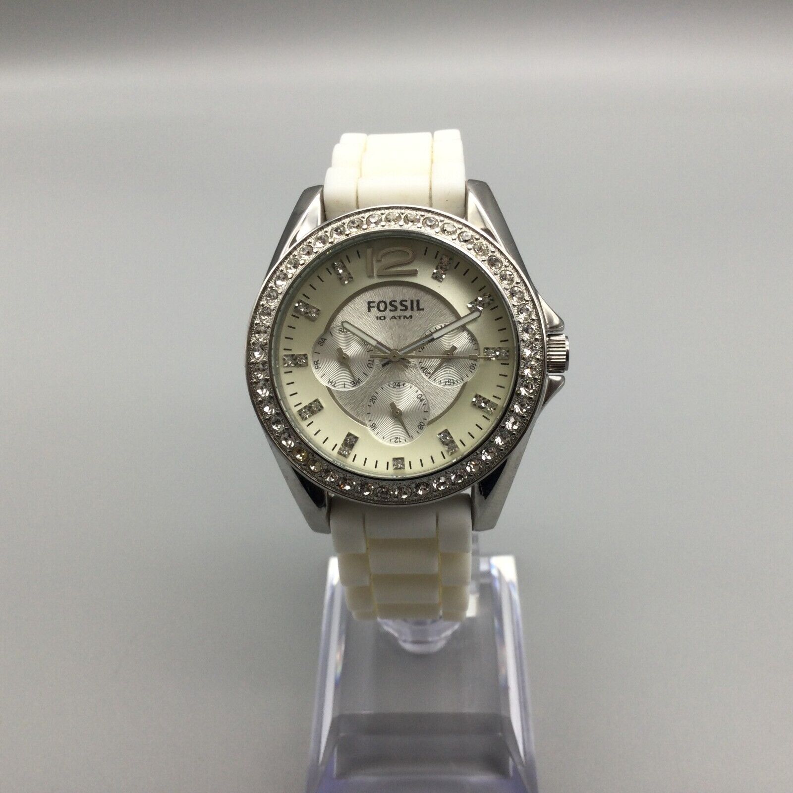 Womens fossil watch white rubber clearance band