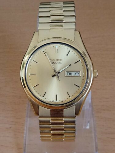 Seiko 7N43 9011 Gold Plated Watch Day Date. Rare Seiko Expanding