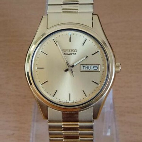 Seiko 7N43-9011 Gold Plated Watch Day & Date. Rare Seiko Expanding Strap  Boxed. | WatchCharts