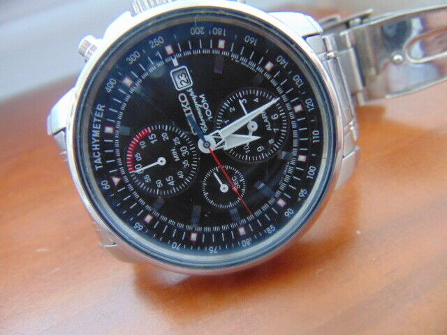 Mens Seiko Chronograph 7T62 0GZ0 Japan Black Dial Quartz