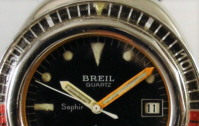 Breil Squale Manta Saphir Vintage Diver 100 atm Quartz ETA ESA