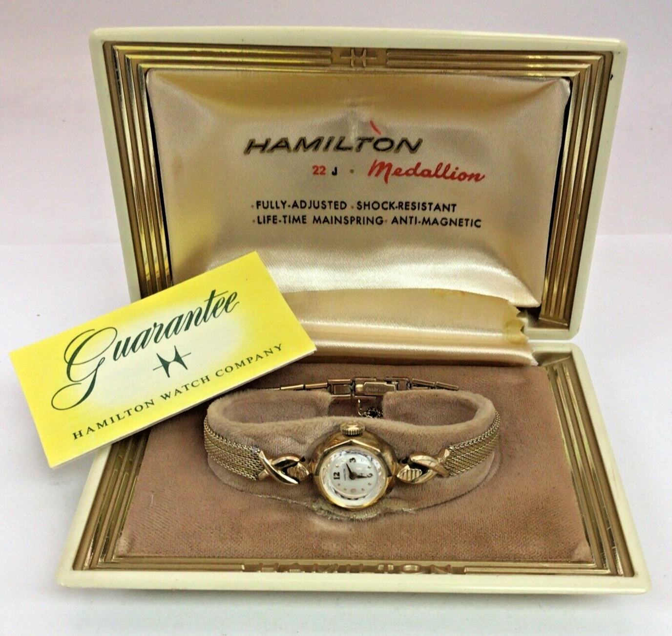 Beautiful Vintage Hamilton 14K Gold Filled Ladies Watch 22J