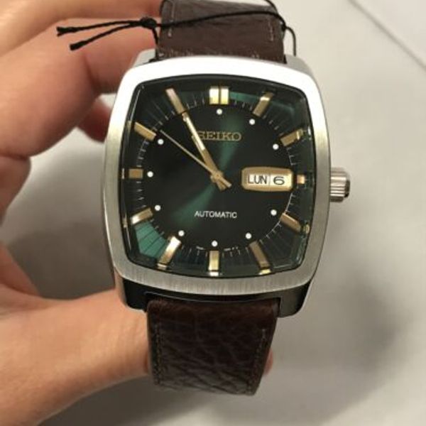 SEIKO ReCraft Automatic Green Dial Brown Leather Men's Watch - SNKP27 ...