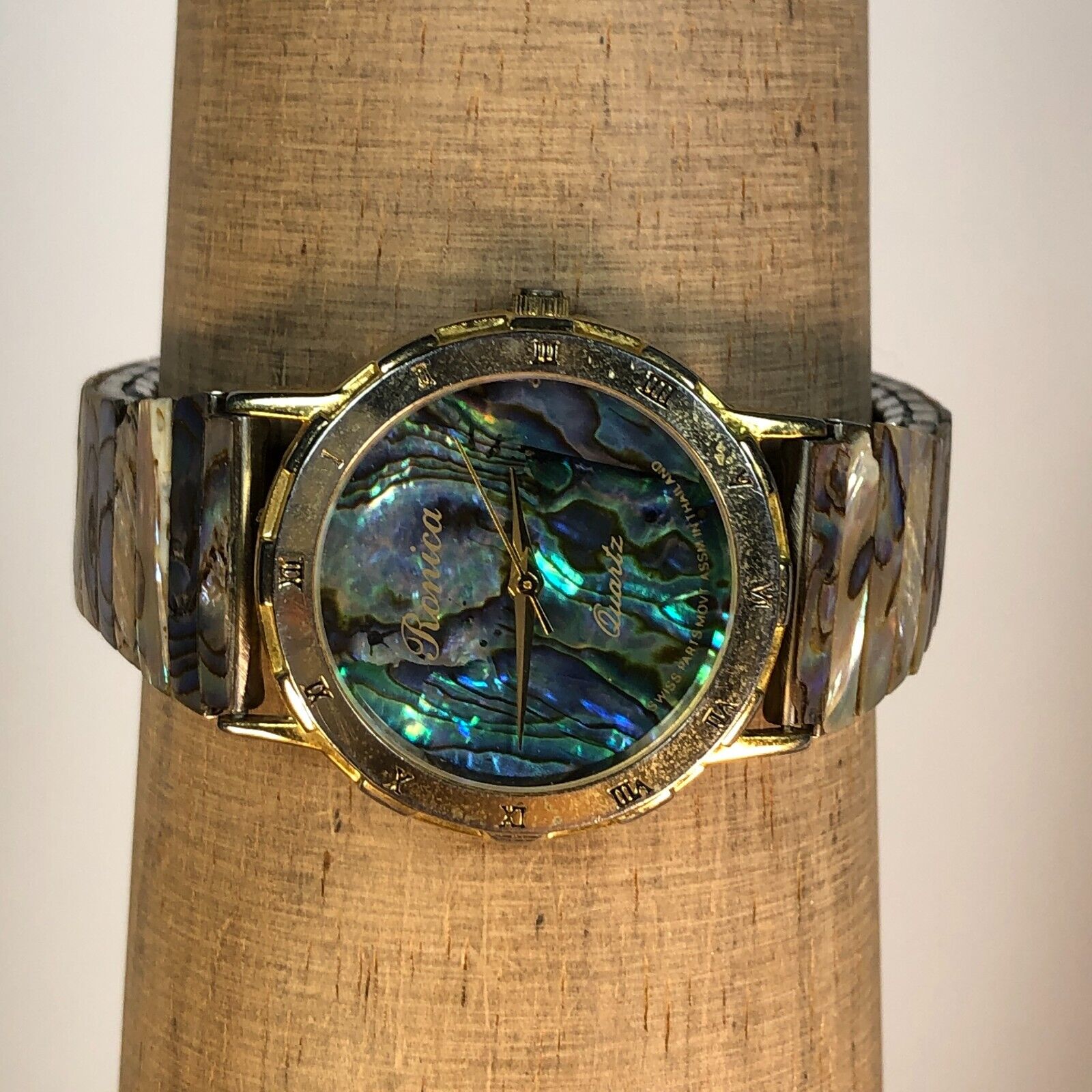 Vintage Ronica Womens Expandible Abalone Shell Analog Quartz  display picture 1