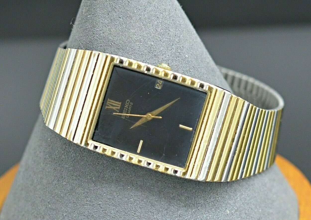 VINTAGE SEIKO 2A32 5020 MEN S TWO TONE BRACELET BAND WRIST WATCH