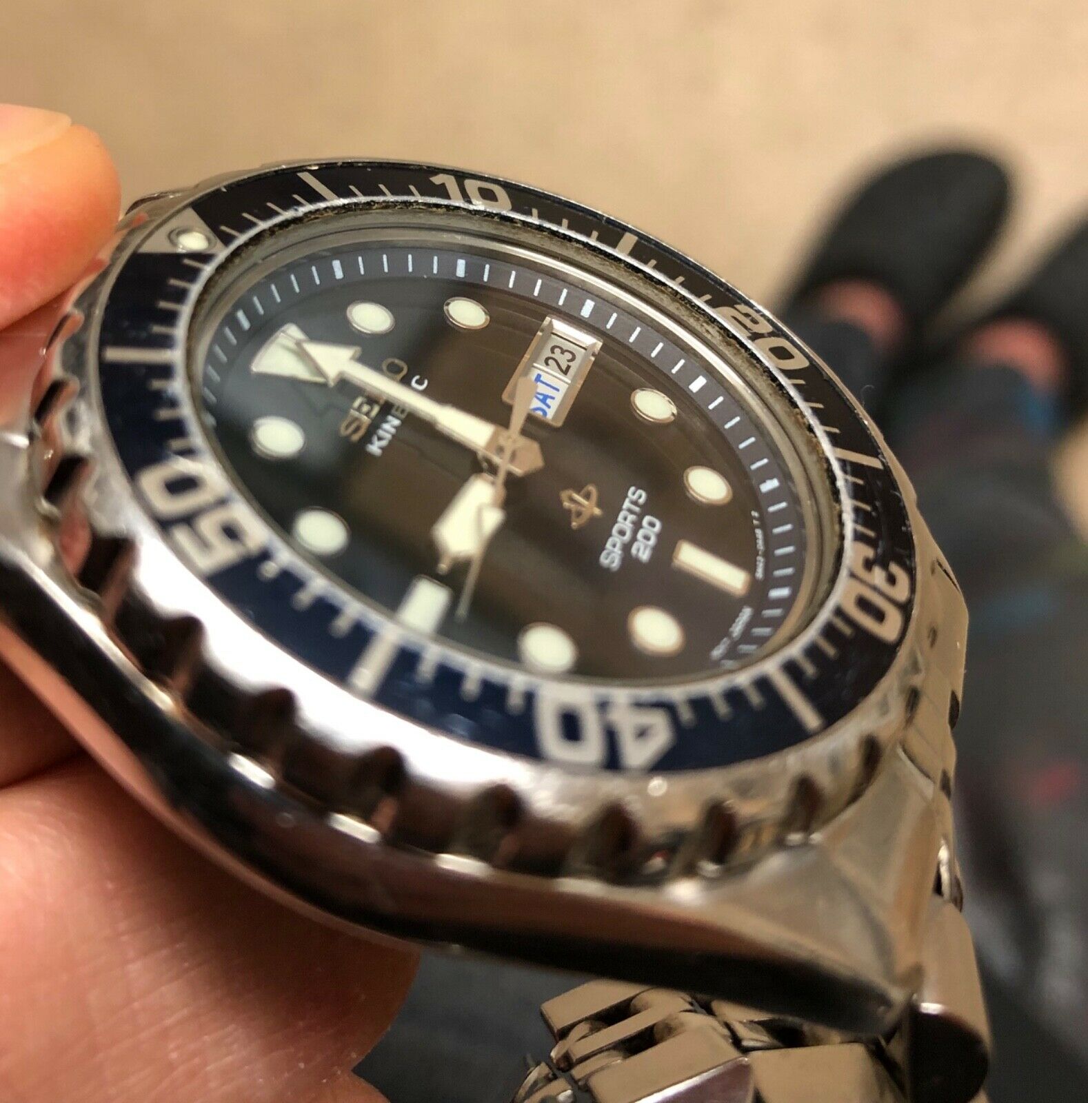 Rare 'all blue' Seiko Kinetic Sport Diver 200m 5M43-0A40