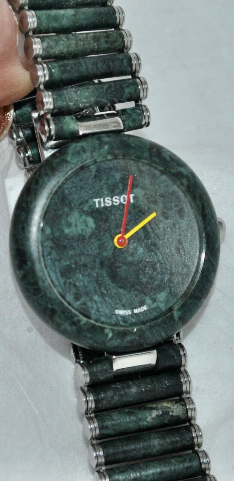 Vintage Tissot Rock Watch Deep Green Stone Dial Matching