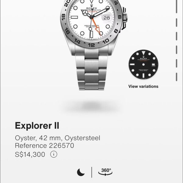 [Current Dated] Rolex Explorer 2 II 226570 Polar White | WatchCharts ...