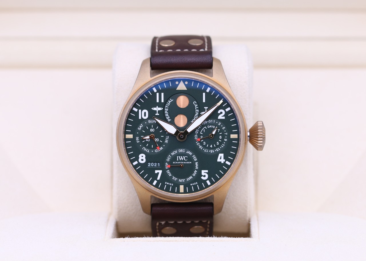 FSOT IWC Big Pilot Perpetual Calendar Spitfire Bronze Green Dial