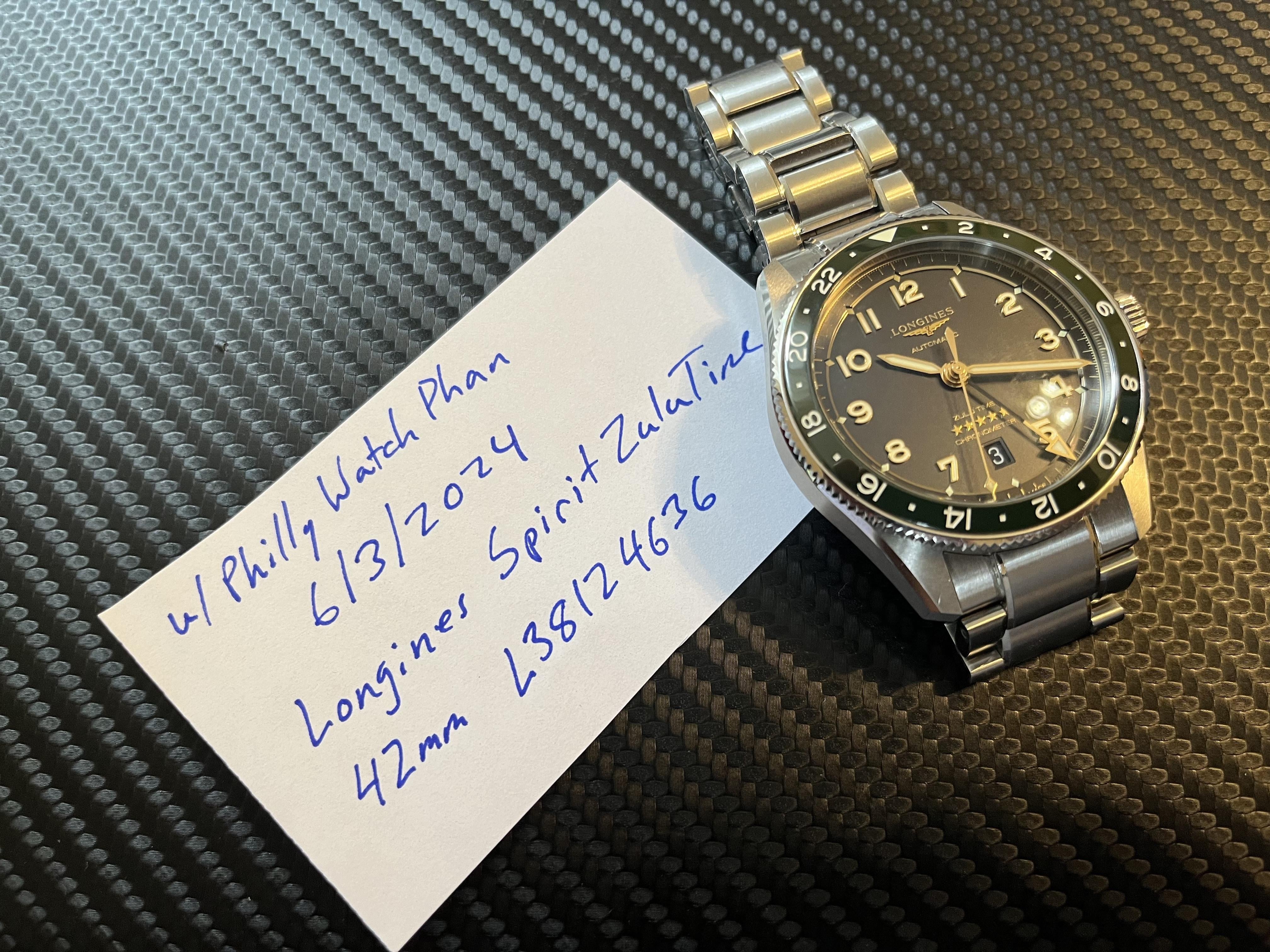 WTS] Longines Spirit Zulu Time 42mm Green Bezel L38124636