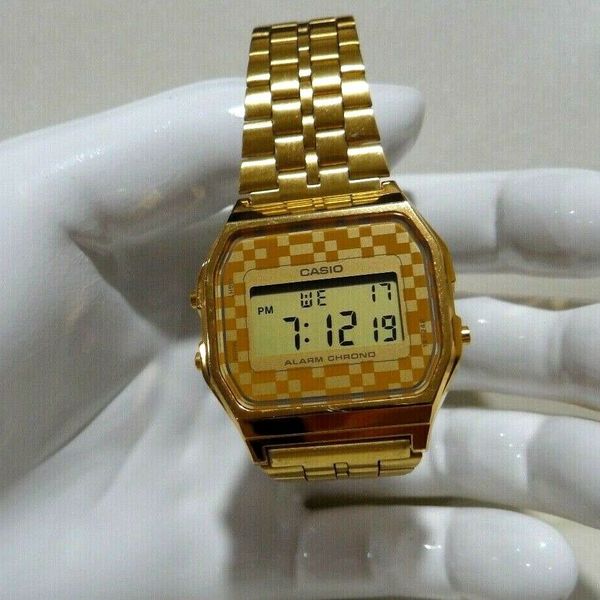 VINTAGE Casio Men s Watch 593 A159WGE JAPAN Gold WatchCharts Marketplace