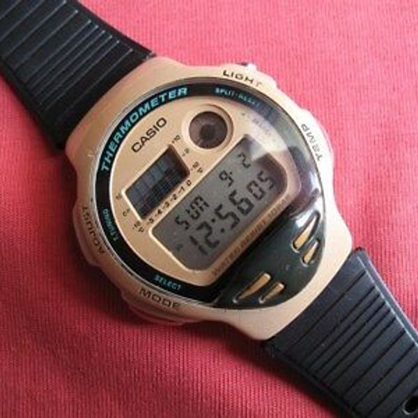 稼働 CASIO TS-210 温度計センサー付 レトロ デジタル 10気圧防水 Vintage CASIO TS-210 