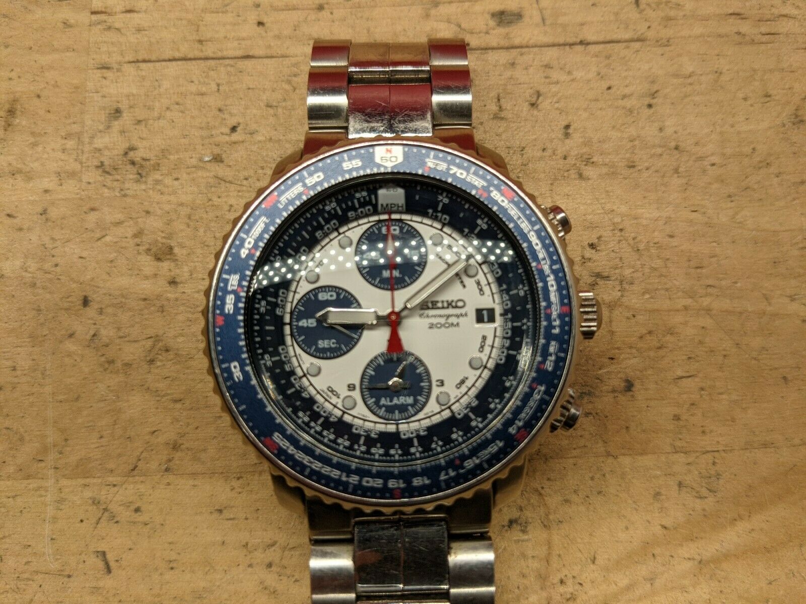 Rare Seiko Flightmaster Blue Panda Chronograph Watch SNA413 | WatchCharts