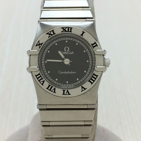 [Used] OMEGA Quartz watch / Analog / Stainless steel / BLK / SLV