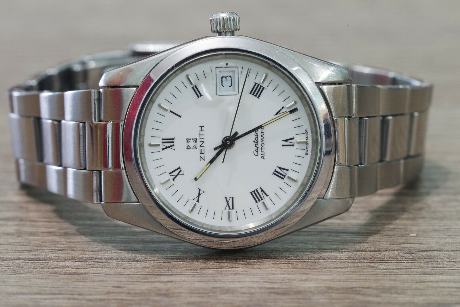 ZENITH CAPTAIN STEEL AUTOMATIC MEN'S WATCH REF 02.0350.467 36 MM