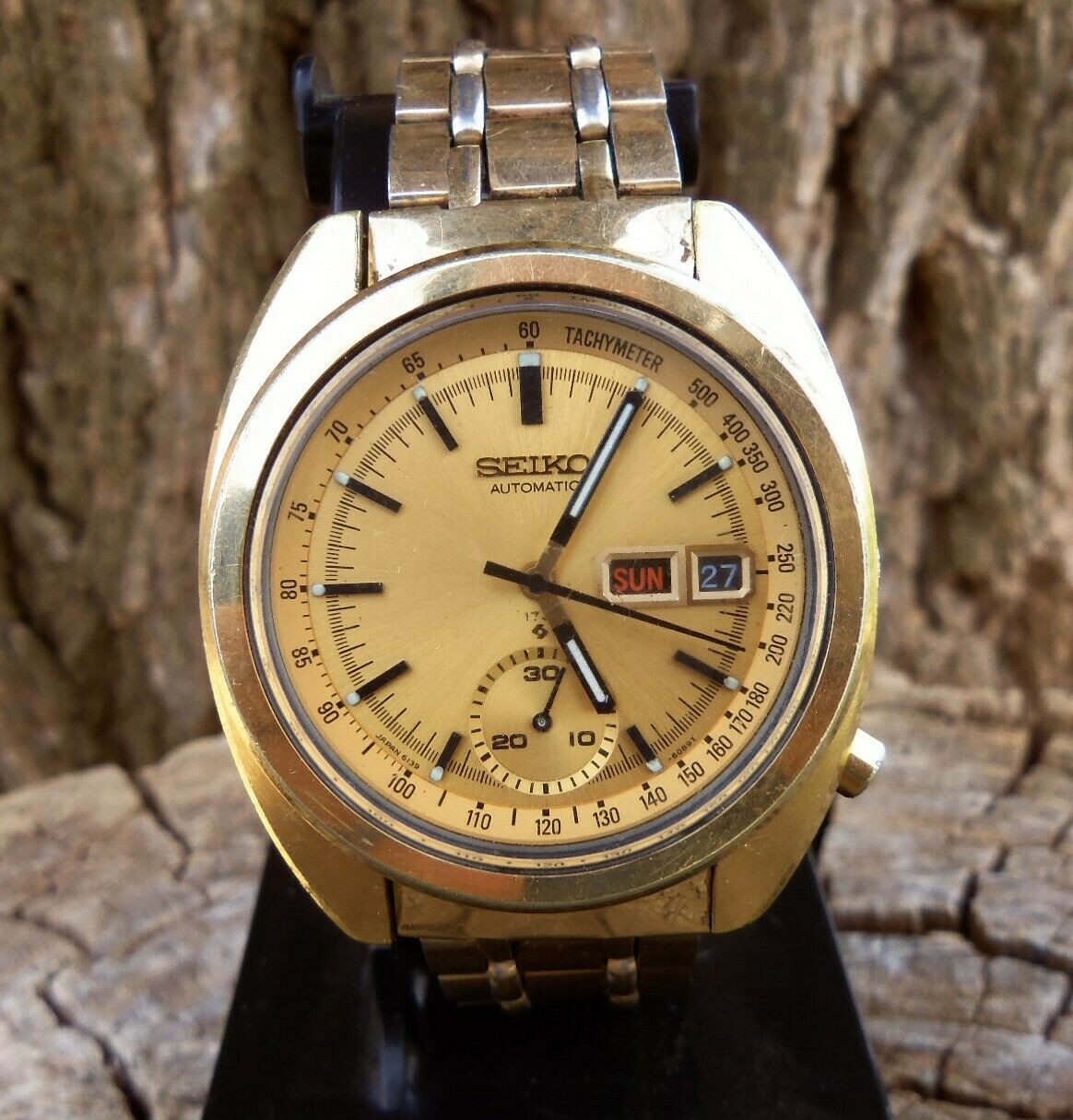 Vtg 70s SEIKO 6139-6015 GOLDEN POGUE AUTOMATIC CHRONOGRAPH WATCH RUNS  4U2FIX | WatchCharts