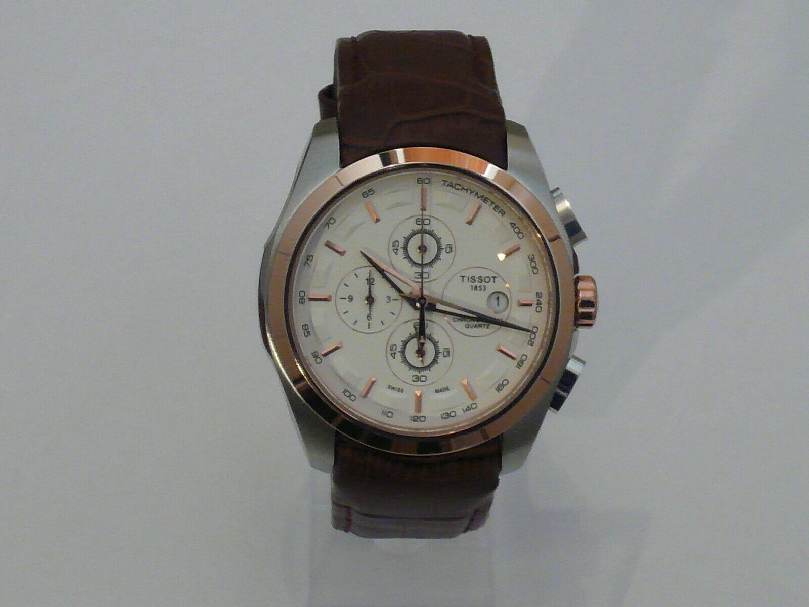 TISSOT 1853 Chrono Quartz Sapphire man s Two Tone watch Brown