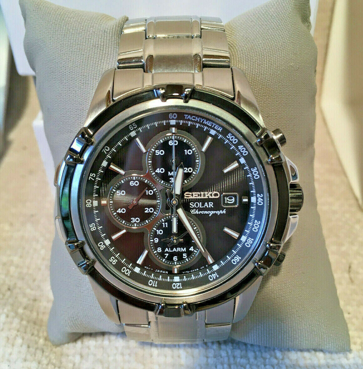 Seiko Solar Chronograph Alarm 100m SSC147P1 New WatchCharts Marketplace