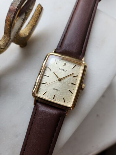 Vintage 1991, GOLD, FROSTED DIAL, SEIKO SPIRIT QUARTZ, 5E21