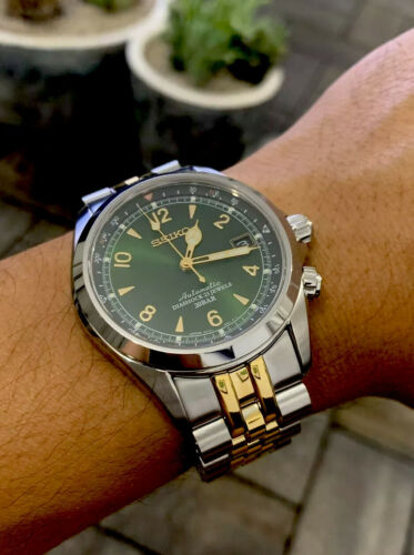 Seiko Alpinist (SARB017) with Strapcode Angus Jubile Two
