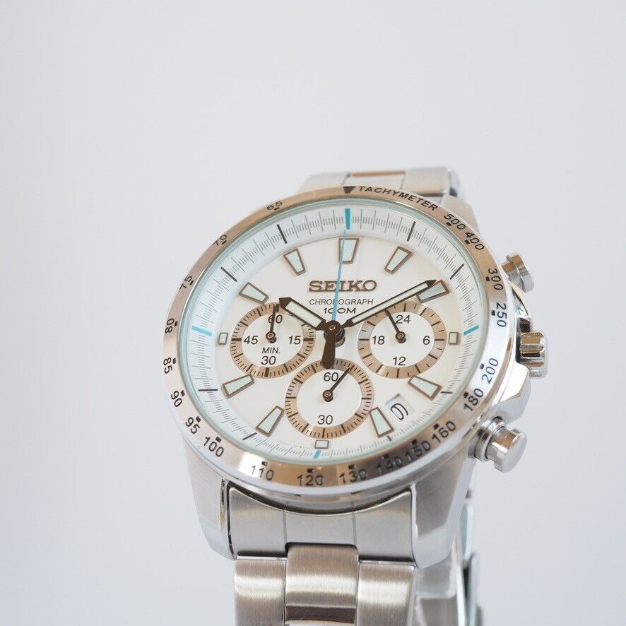 SEIKO 6T63-00D0 SSB025 WHITE DIAL CHRONOGRAPH QUARTZ MENS 