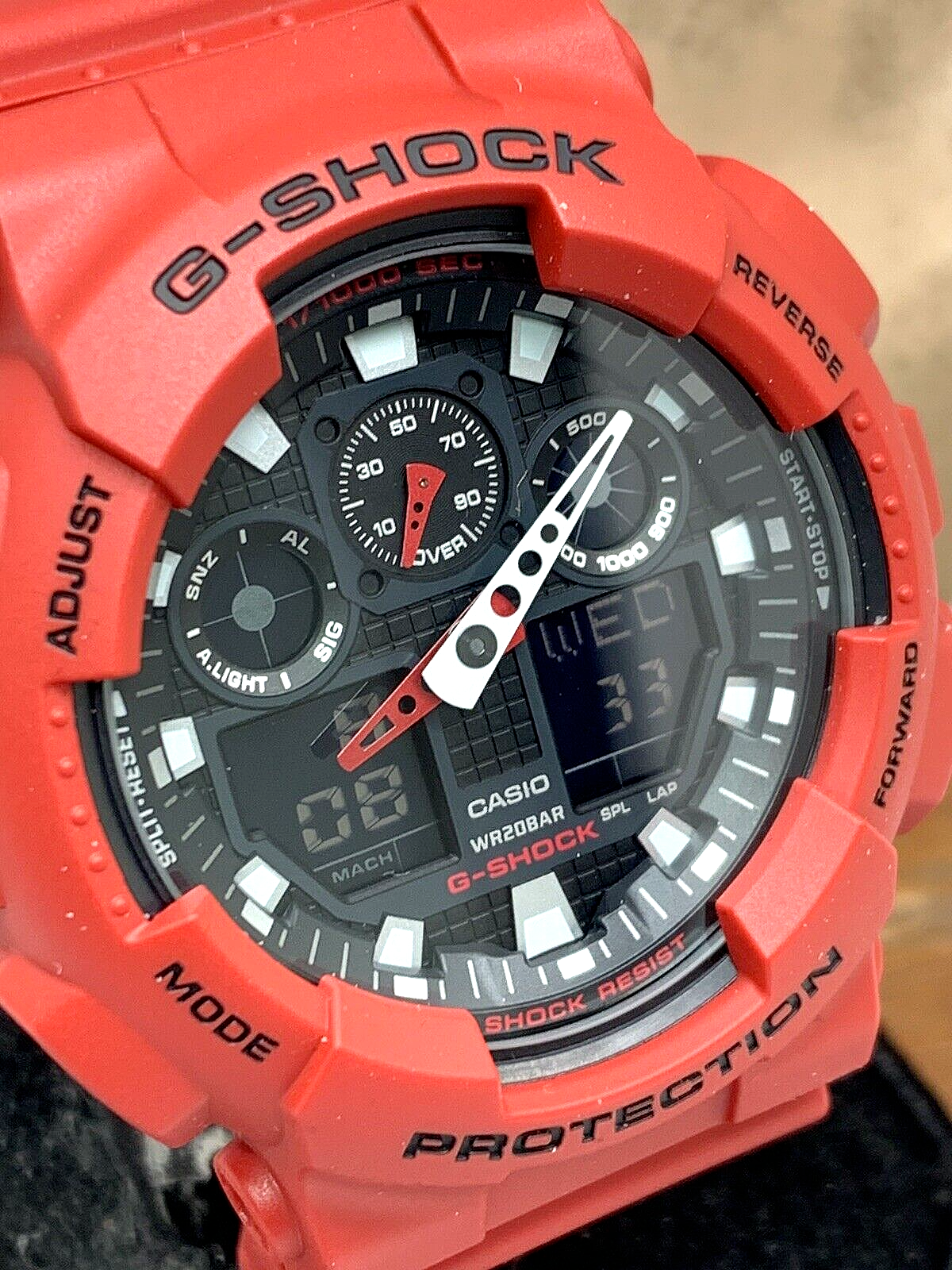 Casio Men's Watch G-Shock GA100B Black online Dial Red Resin Digital Quartz 5081