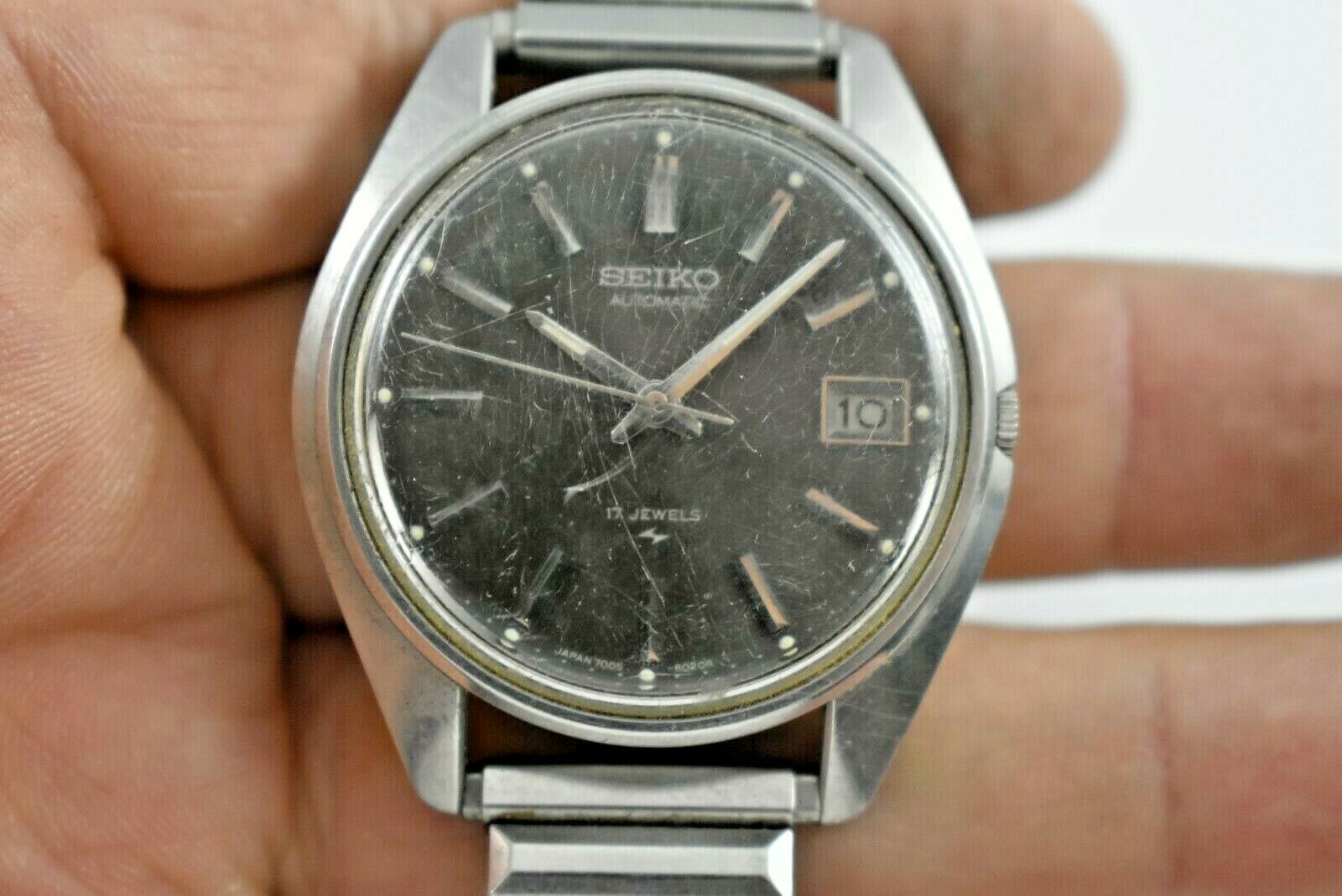 Vintage Seiko Automatic Date 7005-8027 Stainless Steel Wrist Watch  |  WatchCharts