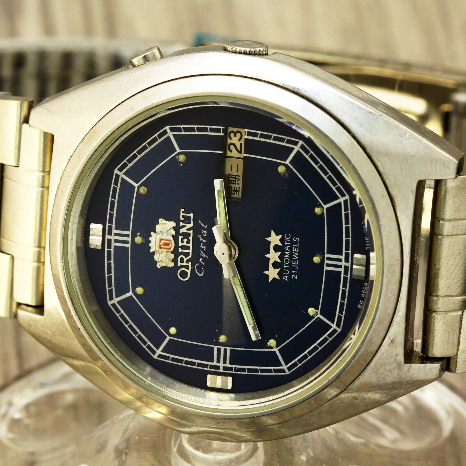 Orient 3 stars CM L469641 stainless steel automatic watch day/date