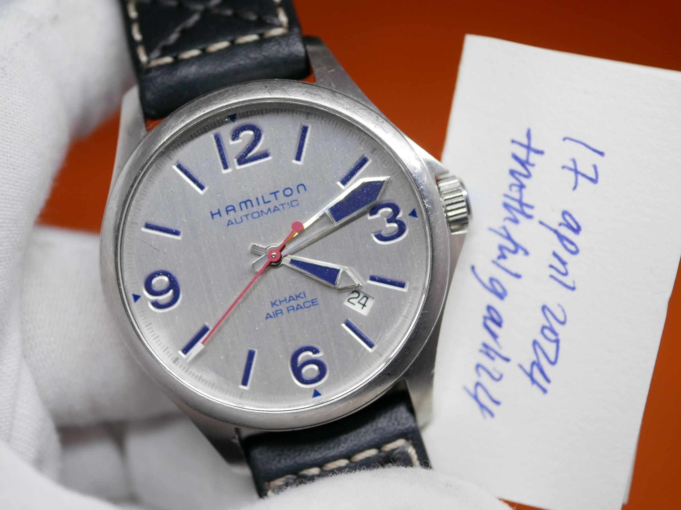 HAMI RED×AIR H762250 SILVER Khaki Aviation Air Race Auto - Dial color:Silver - H76225151