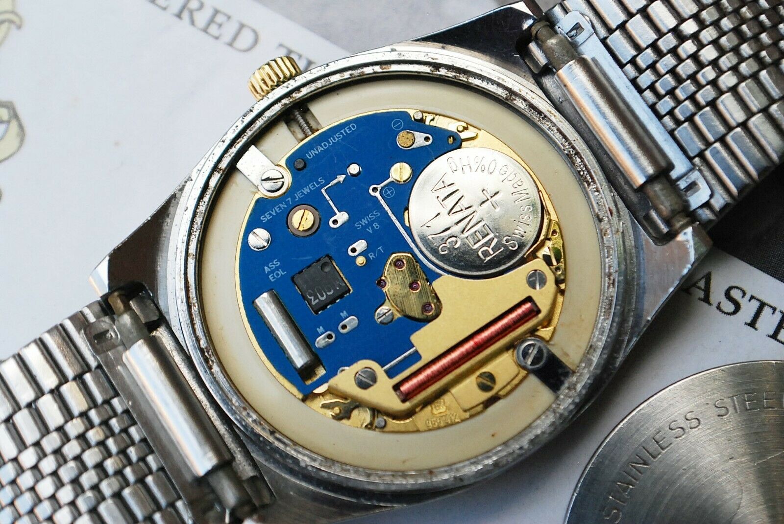 ZENITH ESPADA QUARTZ BI-COLOUR GENTS VINTAGE BRACELET WATCH IN BOX