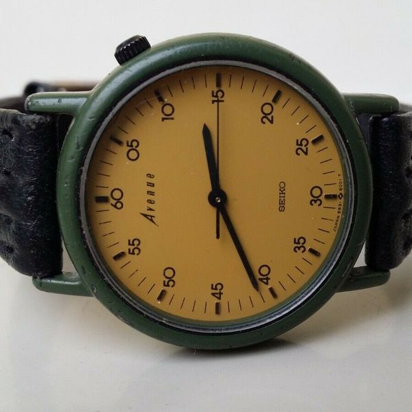 vintage seiko avenue sport dial 6531-600A wristwatch for men's