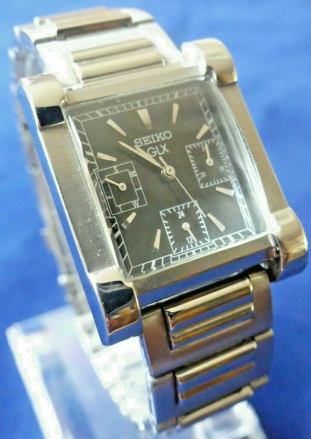 Rare 1990s Seiko GLX men s stainless steel quartz watch 5Y89