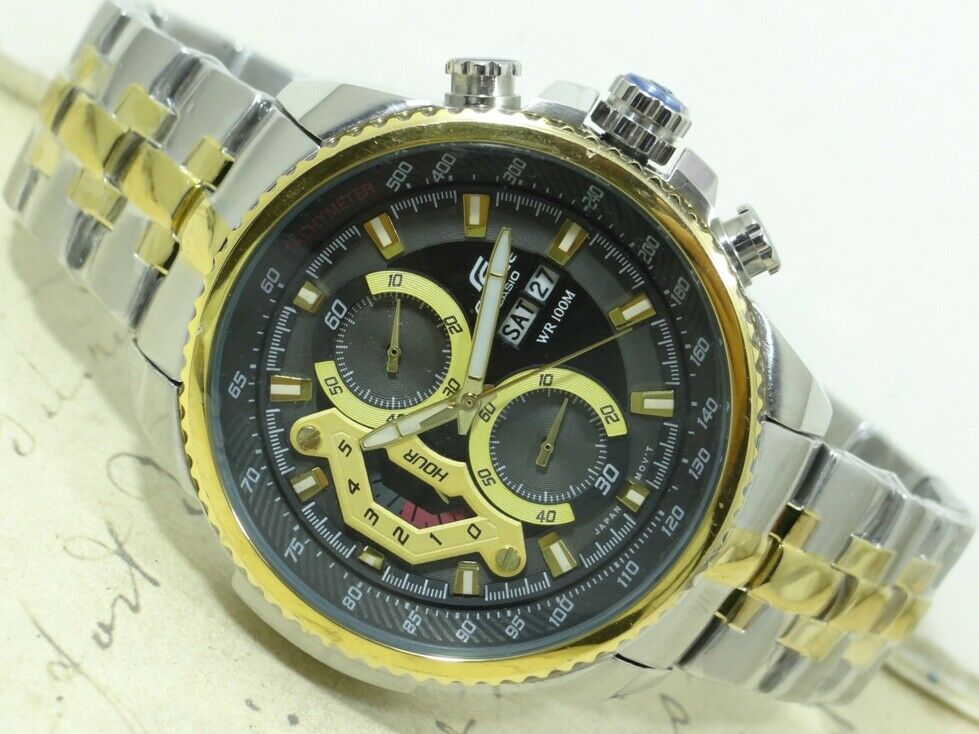 EDIFICE CASIO QUARTZ CHRONOGRAPH 5177 EF 558 WR100M DATE WATCH MEN S WatchCharts Marketplace