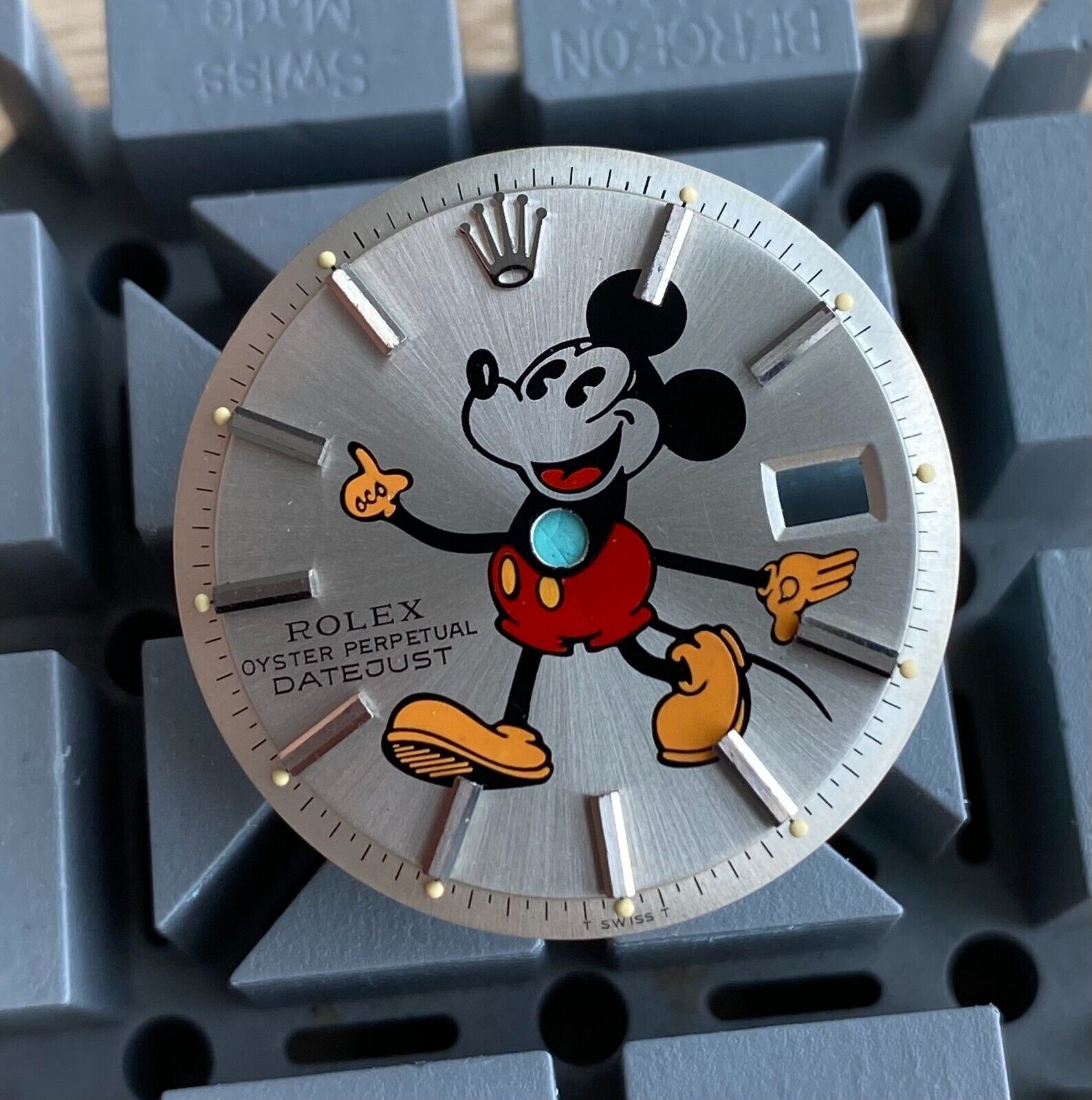 VINTAGE ROLEX 1601 , 1603 SILVER CUSTOM MICKEY MOUSE DIAL 1601