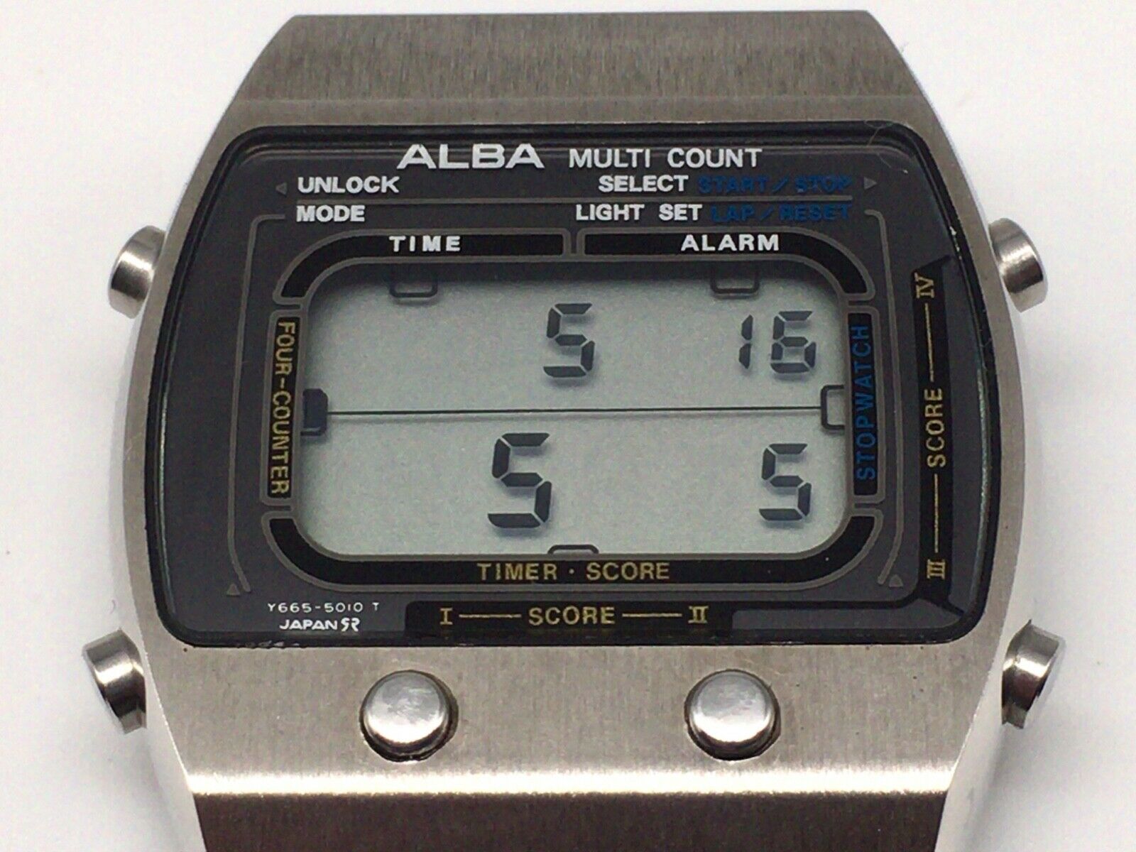 VINTAGE SEIKO ALBA Y665-5010 MULTI COUNT LCD DIGITAL WATCH JAPAN