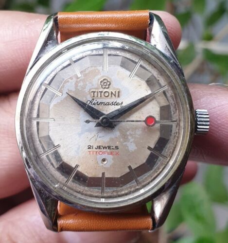 Vintage Titoni Airmaster Hand Winding popular Men's Wrist Watch Swiss Made SS