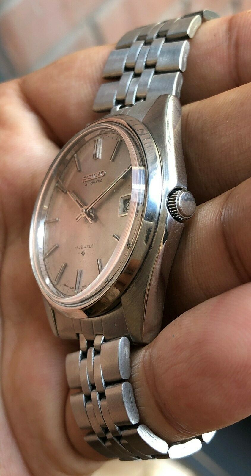 Seiko 5 SILVER Sunburst dial 1977 Vintage Automatic Mint