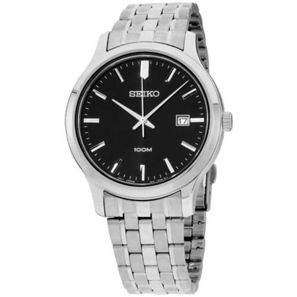 Seiko Quartz Movement Black Dial Men's Watch SUR145 WatchCharts