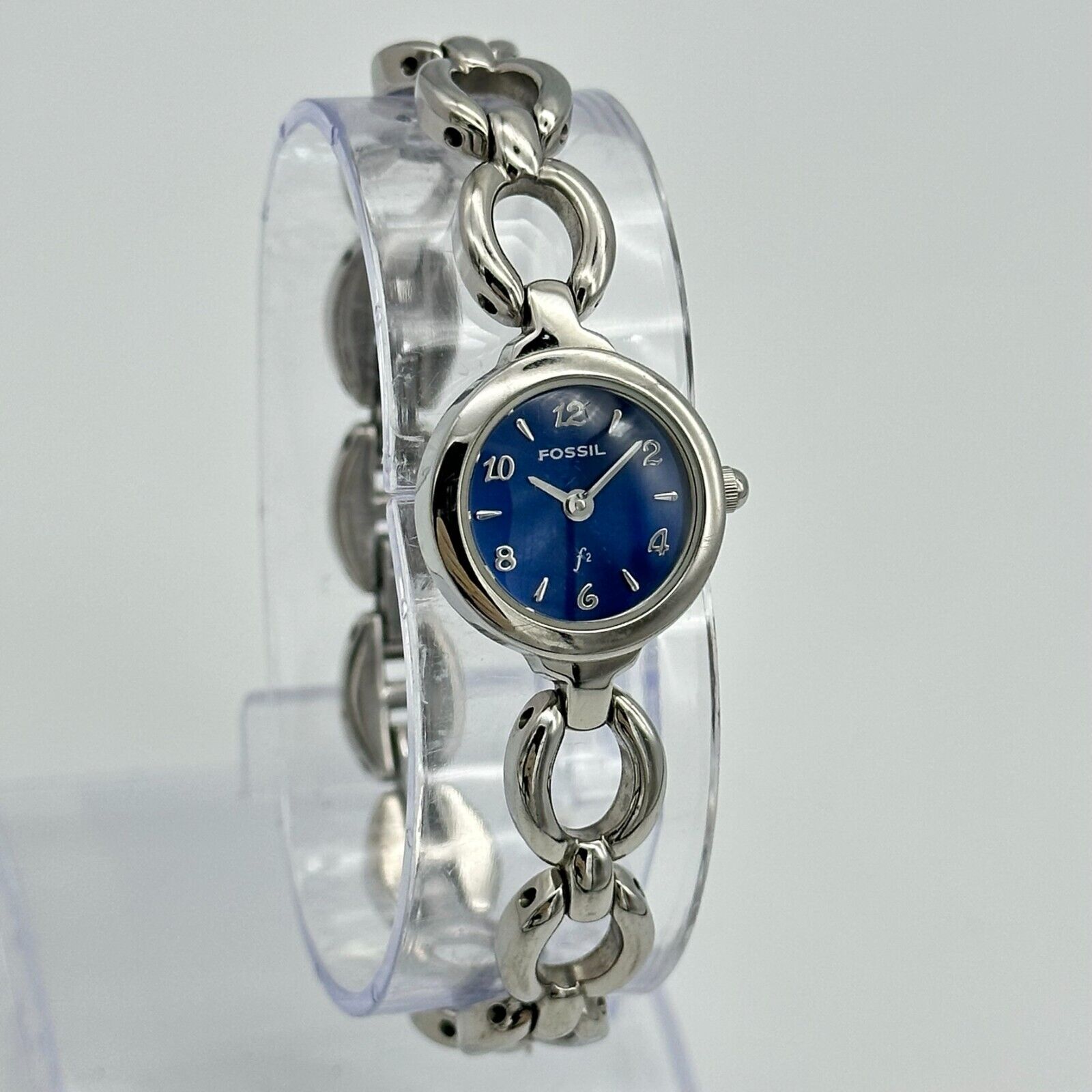Ladies FOSSIL F2 All Stainless Steel, Blue Dial Classic 