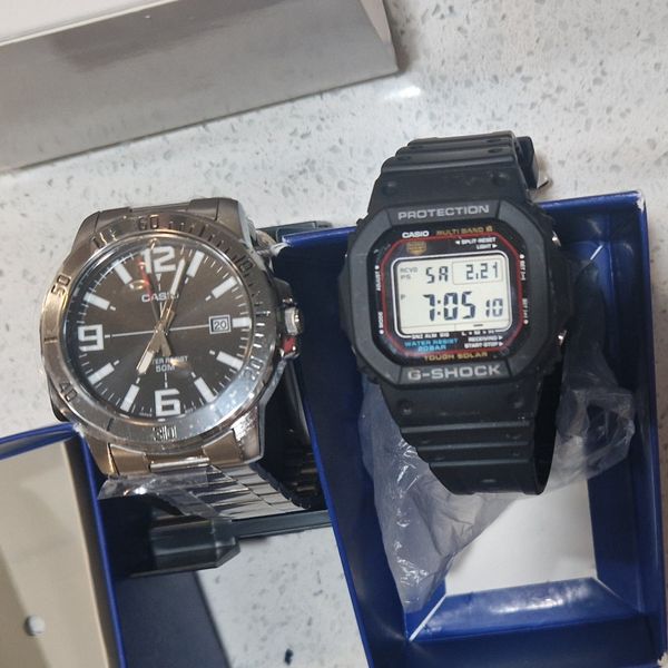 Casio Digital Watch Bundle 2-PACK MTP-VD01D-1BV (BOX) and GWM5610-1 (NO ...