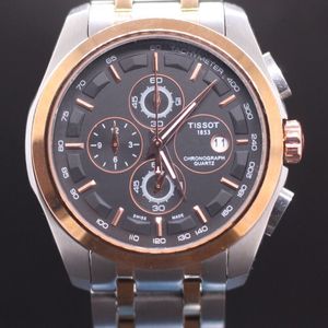 Tissot Couturier Tachymeter Chronograph Black Dial Quartz Movement Mens  Watch 